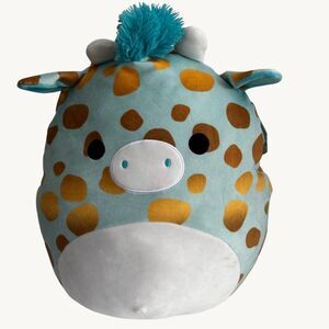 Squishmallow 16” Zelia the Giraffe Teal Gold Spotted Rare Kellytoy Plush Toy NWT